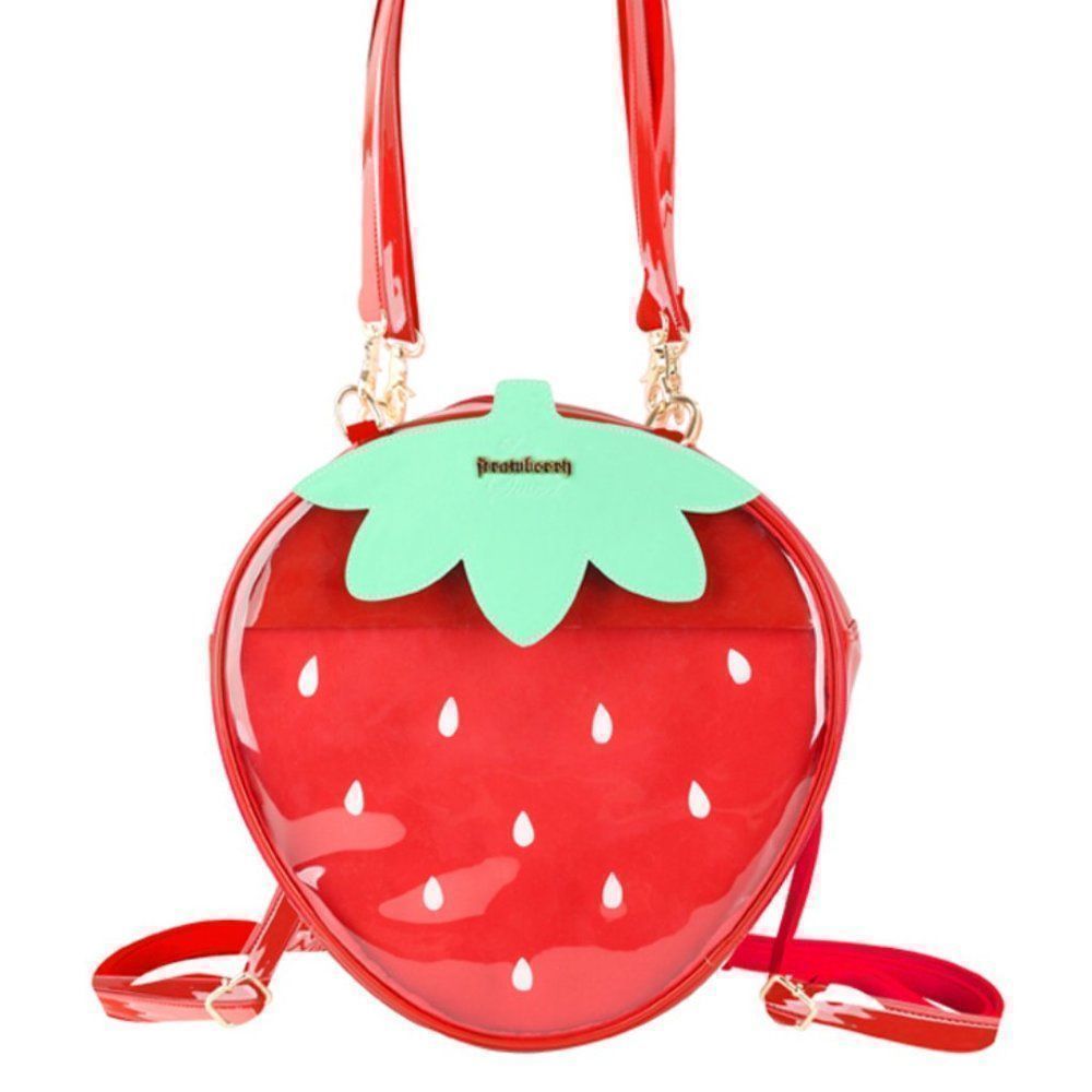 Strawberry Lolita PU Leather Shoulder Bag | Women Handbag Kid Backpack